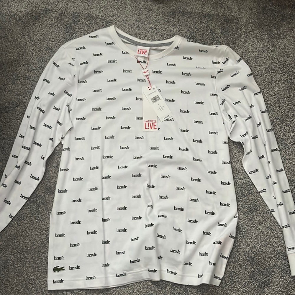 New - Lacoste Long Sleev Tee - Sz L